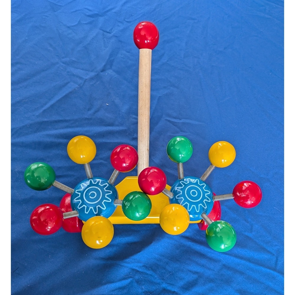 Very Rare Vintage 80s Kouvalias Greek Wooden‎ Galaxy Rotating Toy